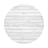 Lofaris Simple White Wooden Round Birthday Backdrop For Party